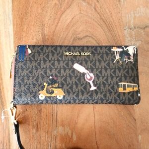 ❤️New! Michael Kors jet set girls large zip around wallet limited edition